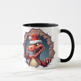 Funny Christmas Dino Cracked Classic Coffee Tasse