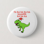 Funny Christmas Dinosaur Button (Vorderseite)