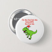Funny Christmas Dinosaur Button (Vorne & Hinten)
