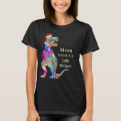 Funny Christmas Dinosaur Mama Zitat T-Shirt (Vorderseite)