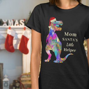 Funny Christmas Dinosaur Mama Zitat T-Shirt