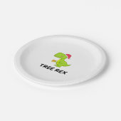 Funny Christmas Dinosaur Rex Pappteller (Schrägansicht)