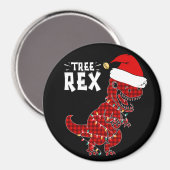 Funny Christmas Dinosaur Tree Rex Magnet (Vorderseite/Rückseite)