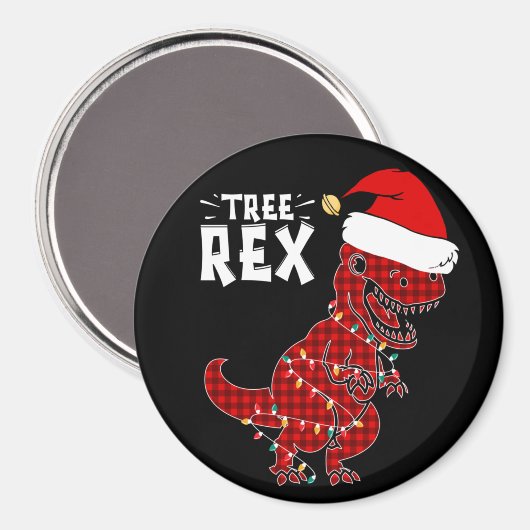 Funny Christmas Dinosaur Tree Rex Magnet (Vorderseite/Rückseite)