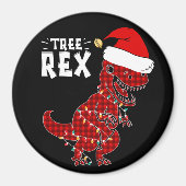 Funny Christmas Dinosaur Tree Rex Magnet (Vorne)
