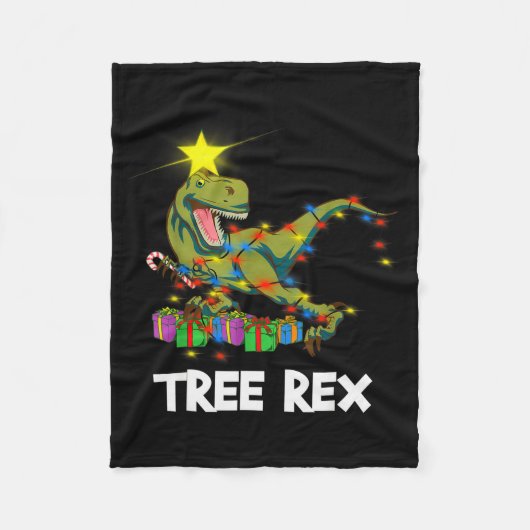 Funny Christmas Dinosaur Tree Rex Men Women Kids G Fleecedecke (Vorderseite)