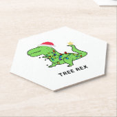 Funny Christmas Dinosaur Tree Rex T Shirt Untersetzer (angewinkelt)