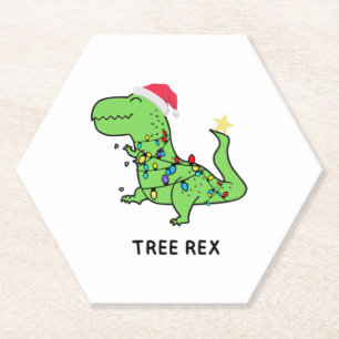 Funny Christmas Dinosaur Tree Rex T Shirt Untersetzer