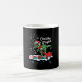 Funny Christmas Dinosaur Wraptor Velociraptor Kaffeetasse (Mittel)