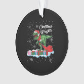 Funny Christmas Dinosaur Wraptor Velociraptor Ornament (Vorderseite)