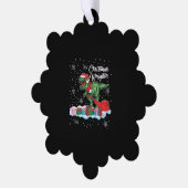 Funny Christmas Dinosaur Wraptor Velociraptor Ornament Karte (Linke Ecke)