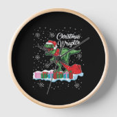 Funny Christmas Dinosaur Wraptor Velociraptor Uhr (Vorderseite)
