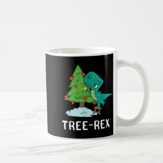 Funny Christmas Dinosaurs Christmas Tree Rex Cute  Kaffeetasse (Rechts)
