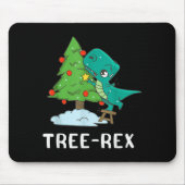 Funny Christmas Dinosaurs Christmas Tree Rex Cute Mousepad (Vorne)
