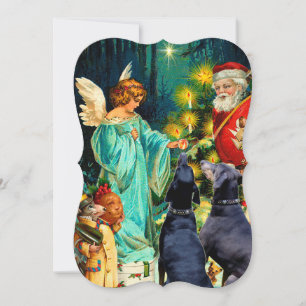 Funny Christmas Doberman Vintage Karte