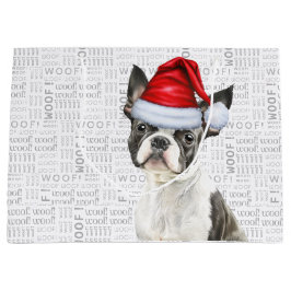 Funny Christmas Dog Boston Terrier Holiday Große Geschenktüte