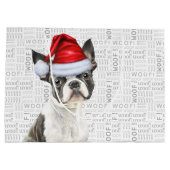 Funny Christmas Dog Boston Terrier Holiday Große Geschenktüte (Rückseite)
