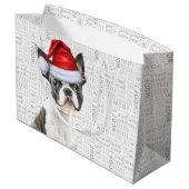 Funny Christmas Dog Boston Terrier Holiday Große Geschenktüte (Rückseite Schrägansicht)