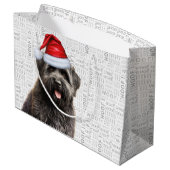 Funny Christmas Dog Bouvier Lover Holiday Große Geschenktüte (Rückseite Schrägansicht)