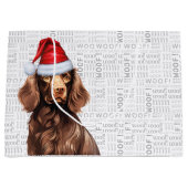 Funny Christmas Dog Boykin Spaniel Holiday Große Geschenktüte (Vorderseite)