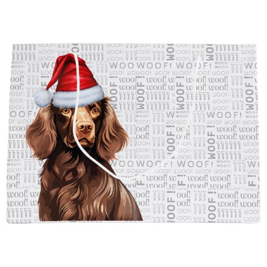 Funny Christmas Dog Boykin Spaniel Holiday Große Geschenktüte (Vorderseite)