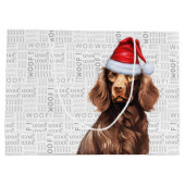 Funny Christmas Dog Boykin Spaniel Holiday Große Geschenktüte (Rückseite)