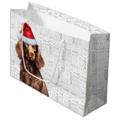Funny Christmas Dog Boykin Spaniel Holiday Große Geschenktüte (Vorderseite Schrägansicht)