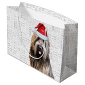 Funny Christmas Dog Briard Shepherd Holiday Große Geschenktüte (Rückseite Schrägansicht)