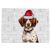 Funny Christmas Dog Brittany Spaniel Holiday Große Geschenktüte (Rückseite)