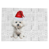 Funny Christmas Dog Coton de Tulear Holiday Große Geschenktüte (Rückseite)