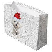 Funny Christmas Dog Coton de Tulear Holiday Große Geschenktüte (Rückseite Schrägansicht)