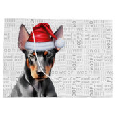 Funny Christmas Dog Doberman Pinscher Woof Words Große Geschenktüte (Rückseite)