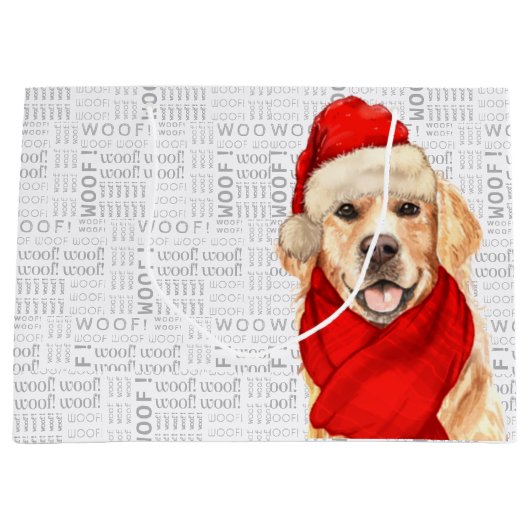 Funny Christmas Dog Golden Retriever Lover Große Geschenktüte (Vorderseite)