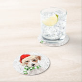 Funny Christmas Dog Jack Russell Terrier Breed Runder Pappuntersetzer (Vor Ort)