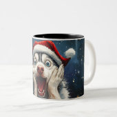 Funny Christmas dog Mugs Wird Merry Christmas Mug Zweifarbige Tasse (VorderseiteRechts)