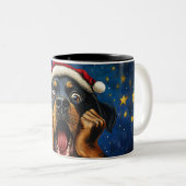 Funny Christmas dog Mugs Wird Merry Christmas Mug Zweifarbige Tasse (VorderseiteRechts)