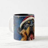 Funny Christmas dog Mugs Wird Merry Christmas Mug Zweifarbige Tasse (Vorderseite Links)