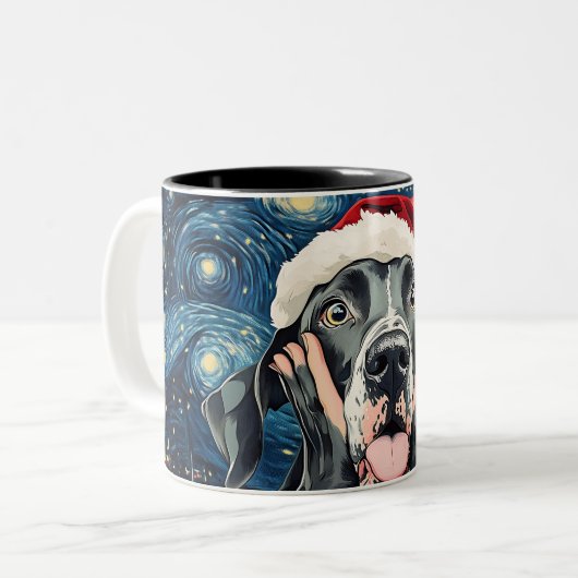 Funny Christmas dog Mugs Wird Merry Christmas Mug Zweifarbige Tasse (Vorderseite Links)