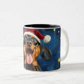Funny Christmas dog Mugs Wird Merry Christmas Mug Zweifarbige Tasse (VorderseiteRechts)