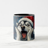 Funny Christmas dog Mugs Wird Merry Christmas Mug Zweifarbige Tasse (Mittel)