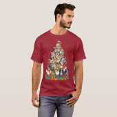 Funny Christmas Dog Tree Design T-Shirt (Vorne ganz)
