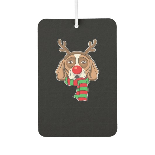 Funny Christmas Dog Xmas Reindeer Beagle Holiday G Autolufterfrischer (Vorderseite)