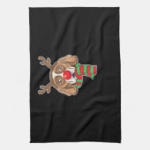 Funny Christmas Dog Xmas Reindeer Beagle Holiday G Geschirrtuch (Vertikal)