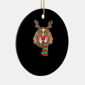 Funny Christmas Dog Xmas Reindeer Beagle Holiday G Keramik Ornament (Rechts)