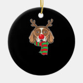 Funny Christmas Dog Xmas Reindeer Beagle Holiday G Keramik Ornament (Vorne)