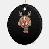 Funny Christmas Dog Xmas Reindeer Beagle Holiday G Keramik Ornament (Links)