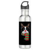 Funny Christmas Dog Xmas Reindeer Border Collie Ho Edelstahlflasche (Vorderseite)