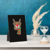 Funny Christmas Dog Xmas Reindeer Bulldog Holiday Fotoplatte (Seite)