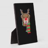 Funny Christmas Dog Xmas Reindeer Bulldog Holiday Fotoplatte (Seite)