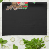 Funny Christmas Dog Xmas Reindeer Bulldog Holiday Geschirrtuch (Gefaltet)